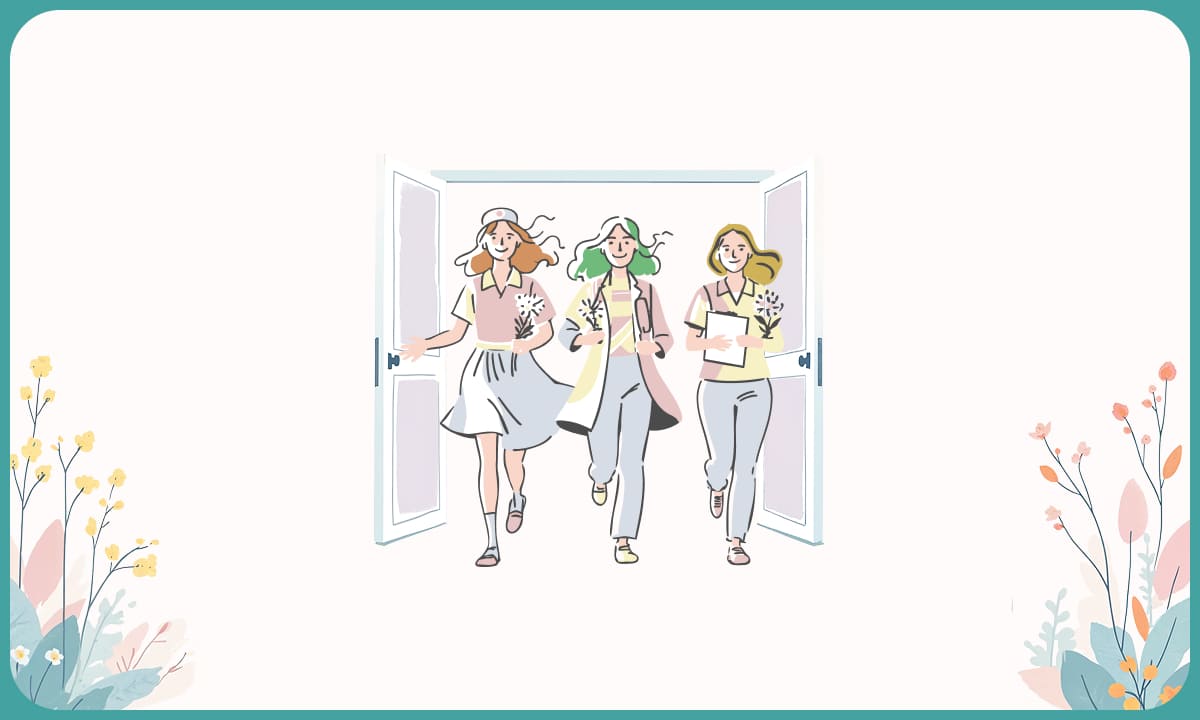 退職代行サービス（医療 / ケア職女性専門）ロゴ＋LP｜ 不安を共感で受け止める